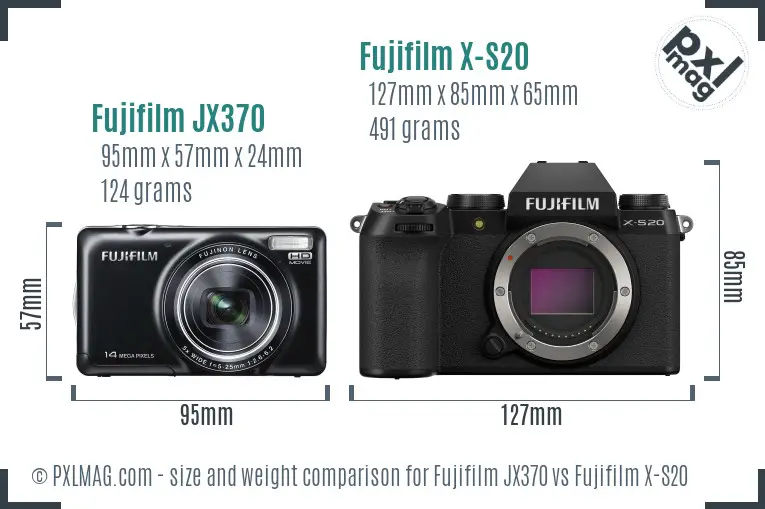 Fujifilm JX370 vs Fujifilm X-S20 size comparison Fujifilm JX370 vs Fujifilm X-S20 size comparison