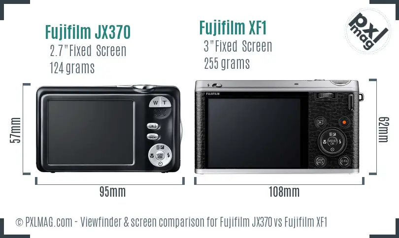 Fujifilm JX370 vs Fujifilm XF1 Screen and Viewfinder comparison Fujifilm JX370 vs Fujifilm XF1 Screen and Viewfinder comparison
