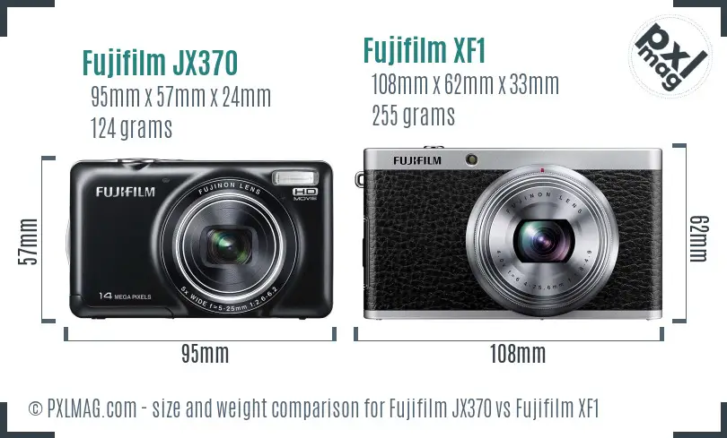 Fujifilm JX370 vs Fujifilm XF1 size comparison Fujifilm JX370 vs Fujifilm XF1 size comparison