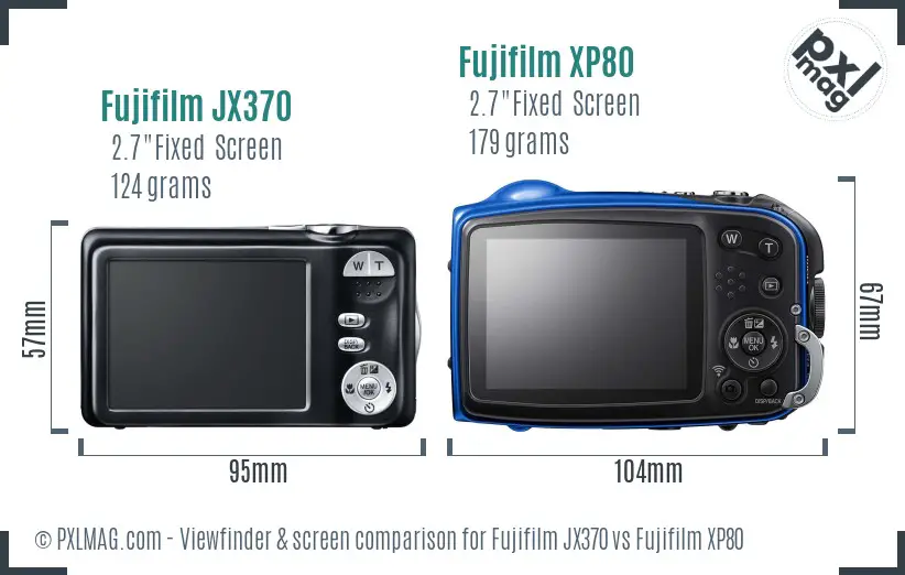 Fujifilm JX370 vs Fujifilm XP80 Screen and Viewfinder comparison