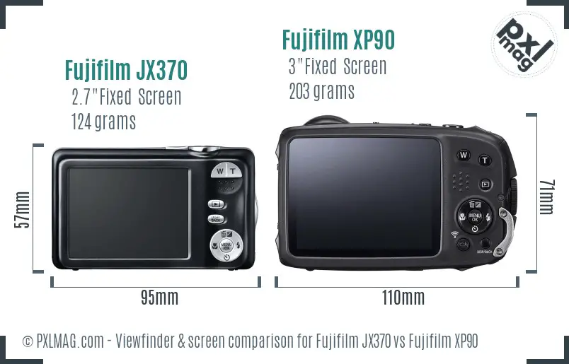 Fujifilm JX370 vs Fujifilm XP90 Screen and Viewfinder comparison
