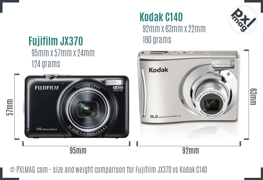 Fujifilm JX370 vs Kodak C140 size comparison Fujifilm JX370 vs Kodak C140 size comparison