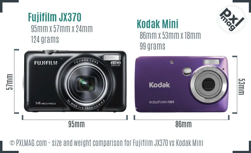 Fujifilm JX370 vs Kodak Mini size comparison