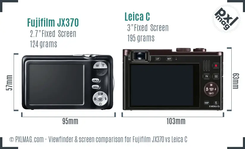 Fujifilm JX370 vs Leica C Screen and Viewfinder comparison