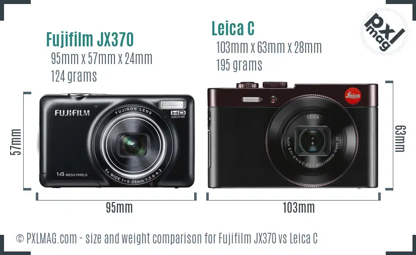 Fujifilm JX370 vs Leica C size comparison