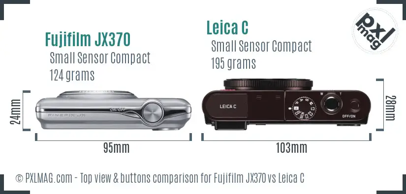 Fujifilm JX370 vs Leica C top view buttons comparison