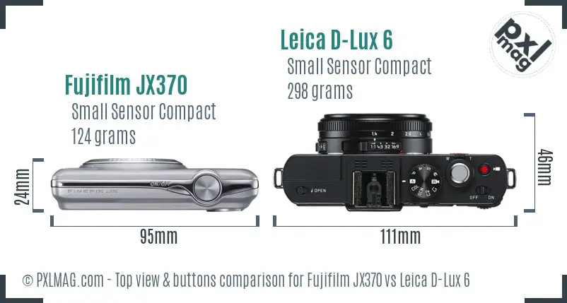 Fujifilm JX370 vs Leica D-Lux 6 top view buttons comparison