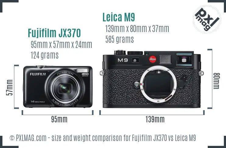 Fujifilm JX370 vs Leica M9 size comparison