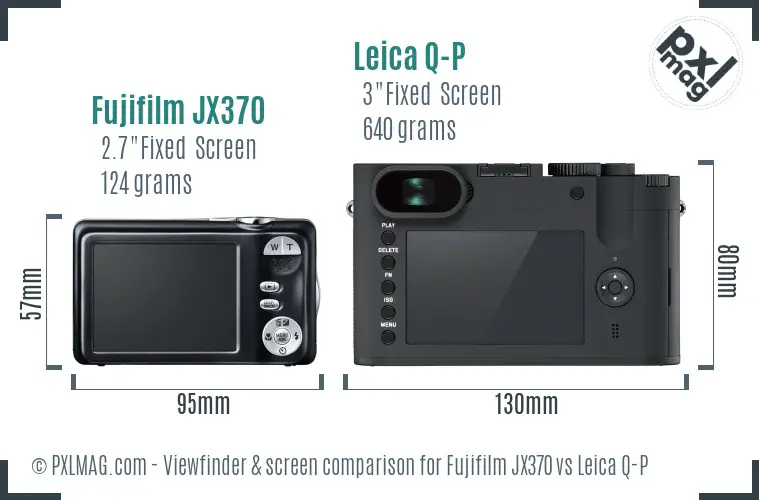 Fujifilm JX370 vs Leica Q-P Screen and Viewfinder comparison