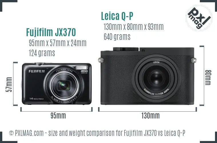 Fujifilm JX370 vs Leica Q-P size comparison