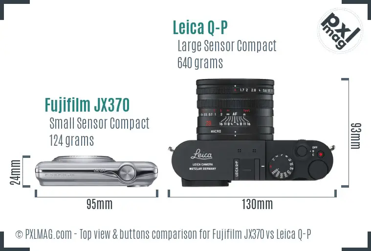 Fujifilm JX370 vs Leica Q-P top view buttons comparison