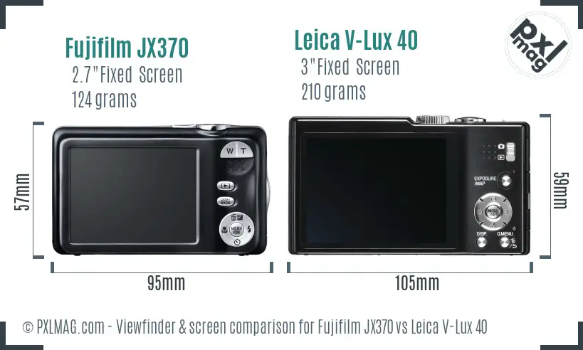 Fujifilm JX370 vs Leica V-Lux 40 Screen and Viewfinder comparison