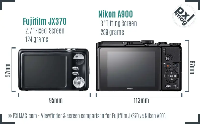 Fujifilm JX370 vs Nikon A900 Screen and Viewfinder comparison