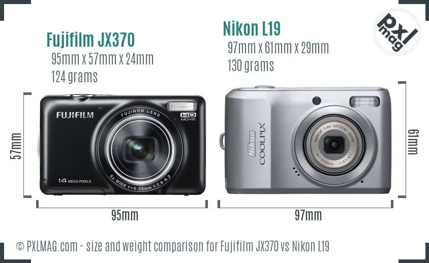 Fujifilm JX370 vs Nikon L19 size comparison Fujifilm JX370 vs Nikon L19 size comparison