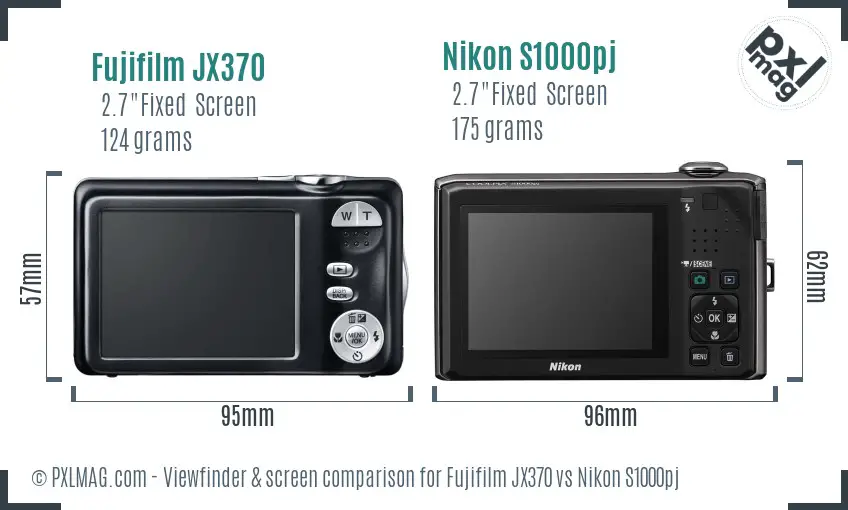 Fujifilm JX370 vs Nikon S1000pj Screen and Viewfinder comparison Fujifilm JX370 vs Nikon S1000pj Screen and Viewfinder comparison