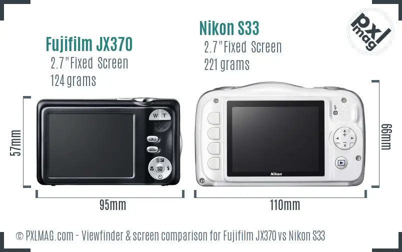Fujifilm JX370 vs Nikon S33 Screen and Viewfinder comparison Fujifilm JX370 vs Nikon S33 Screen and Viewfinder comparison