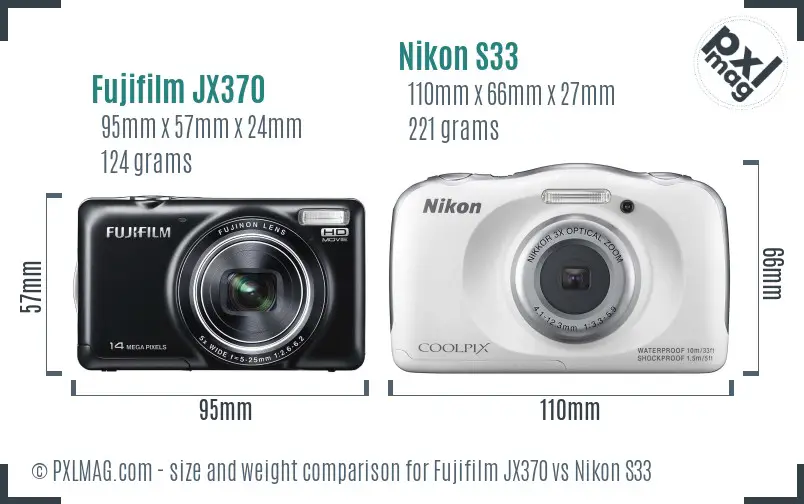 Fujifilm JX370 vs Nikon S33 size comparison Fujifilm JX370 vs Nikon S33 size comparison
