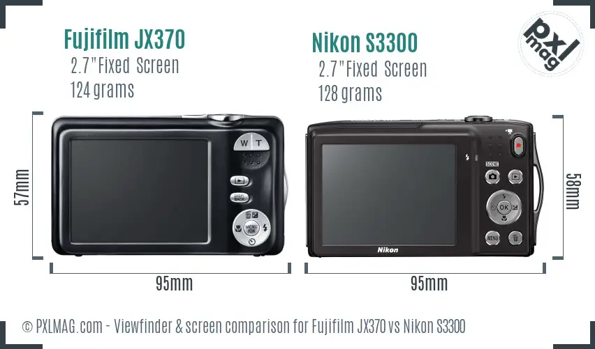 Fujifilm JX370 vs Nikon S3300 Screen and Viewfinder comparison Fujifilm JX370 vs Nikon S3300 Screen and Viewfinder comparison