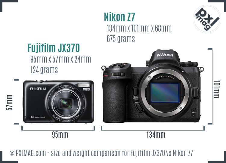 Fujifilm JX370 vs Nikon Z7 size comparison