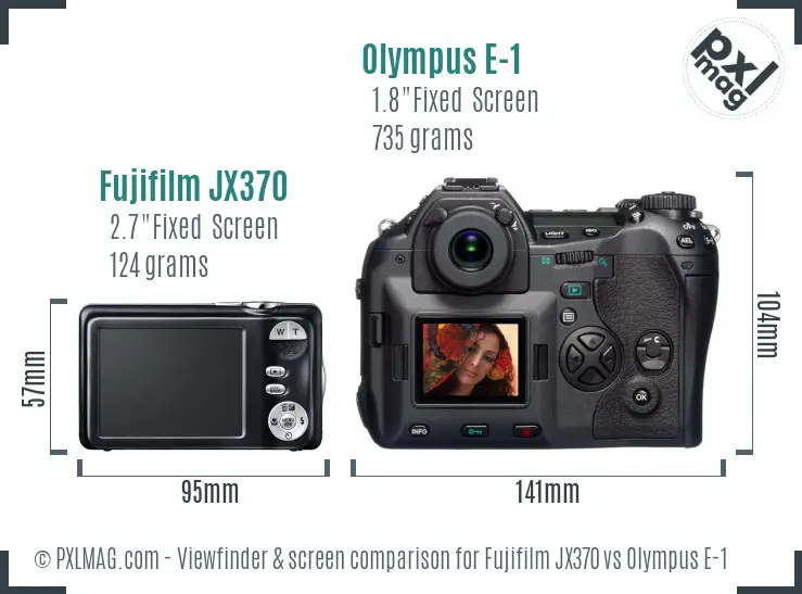 Fujifilm JX370 vs Olympus E-1 Screen and Viewfinder comparison