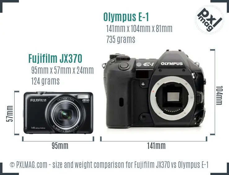 Fujifilm JX370 vs Olympus E-1 size comparison