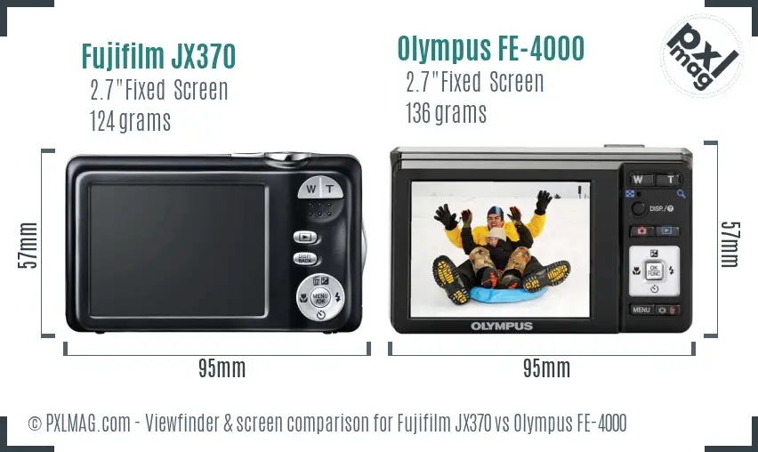 Fujifilm JX370 vs Olympus FE-4000 Screen and Viewfinder comparison Fujifilm JX370 vs Olympus FE-4000 Screen and Viewfinder comparison