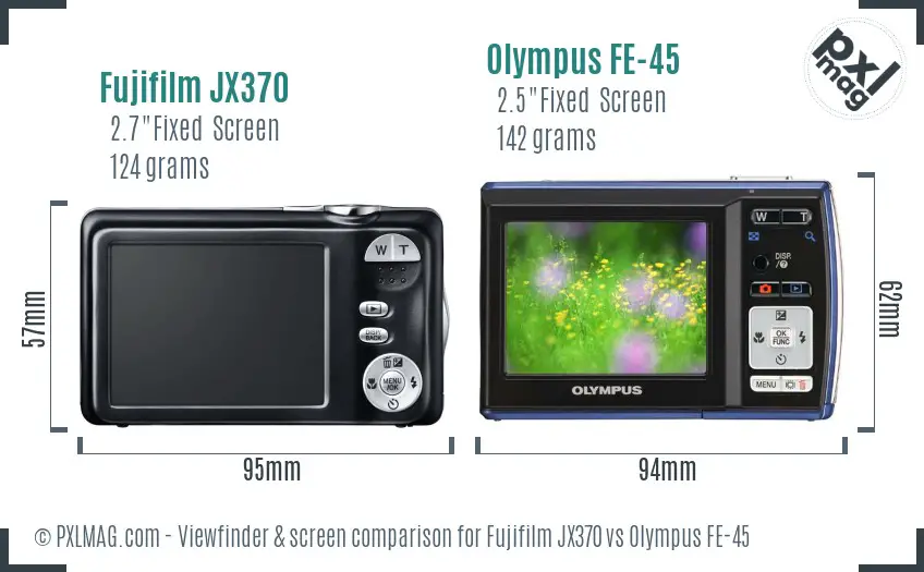 Fujifilm JX370 vs Olympus FE-45 Screen and Viewfinder comparison Fujifilm JX370 vs Olympus FE-45 Screen and Viewfinder comparison