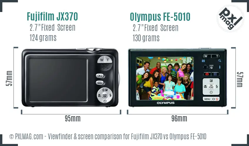 Fujifilm JX370 vs Olympus FE-5010 Screen and Viewfinder comparison Fujifilm JX370 vs Olympus FE-5010 Screen and Viewfinder comparison