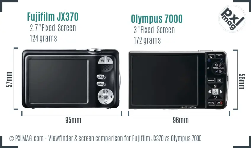 Fujifilm JX370 vs Olympus 7000 Screen and Viewfinder comparison Fujifilm JX370 vs Olympus 7000 Screen and Viewfinder comparison