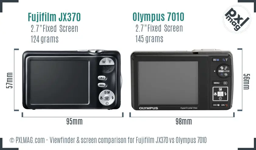 Fujifilm JX370 vs Olympus 7010 Screen and Viewfinder comparison Fujifilm JX370 vs Olympus 7010 Screen and Viewfinder comparison