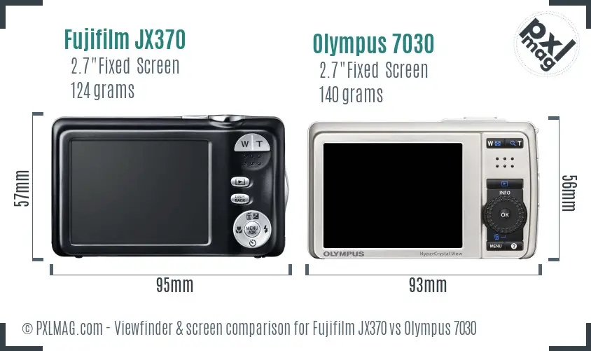 Fujifilm JX370 vs Olympus 7030 Screen and Viewfinder comparison