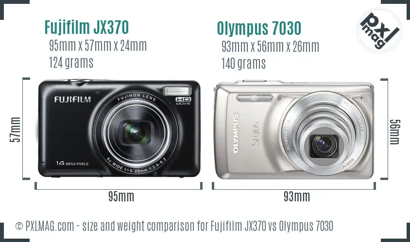 Fujifilm JX370 vs Olympus 7030 size comparison