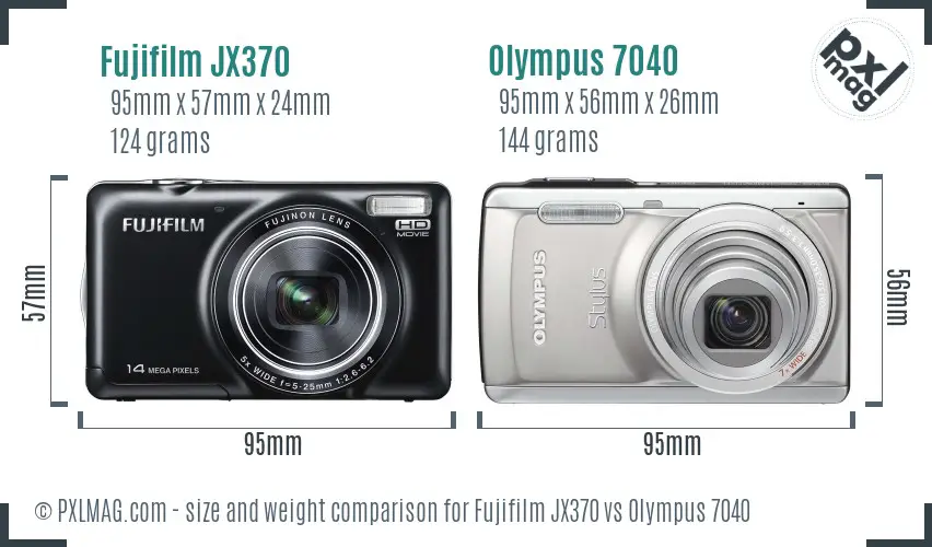 Fujifilm JX370 vs Olympus 7040 size comparison