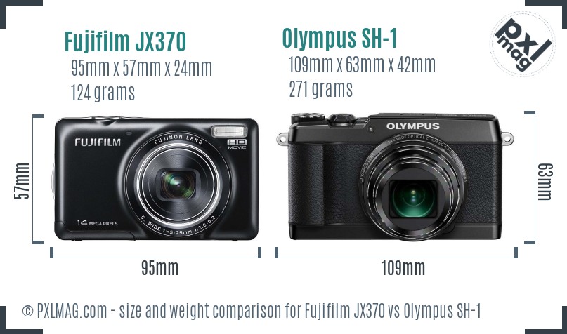 Fujifilm JX370 vs Olympus SH-1 size comparison Fujifilm JX370 vs Olympus SH-1 size comparison