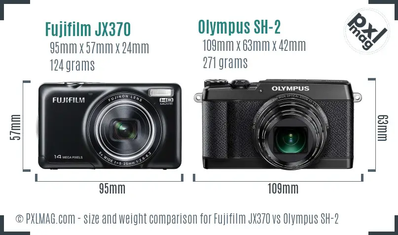 Fujifilm JX370 vs Olympus SH-2 size comparison