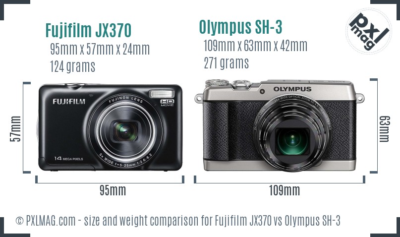Fujifilm JX370 vs Olympus SH-3 size comparison Fujifilm JX370 vs Olympus SH-3 size comparison