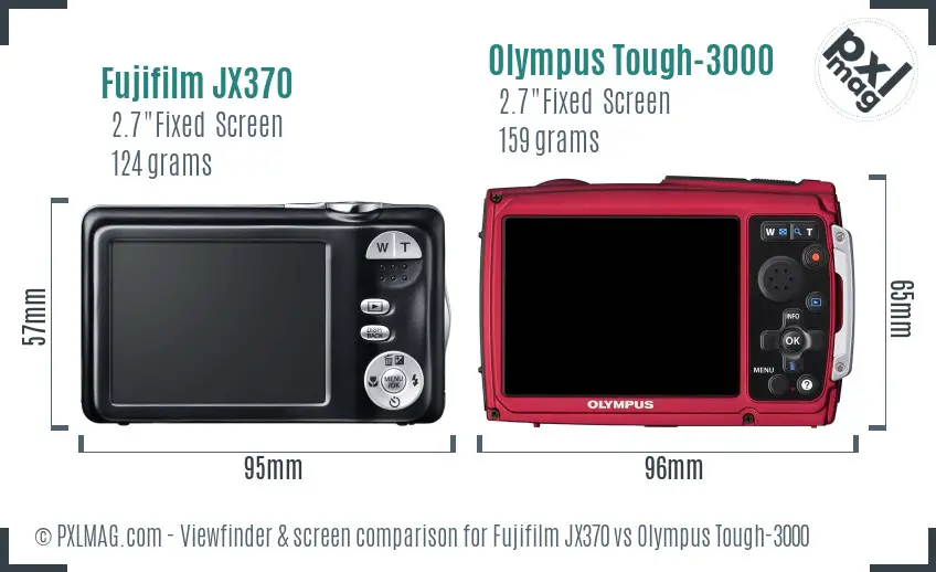 Fujifilm JX370 vs Olympus Tough-3000 Screen and Viewfinder comparison