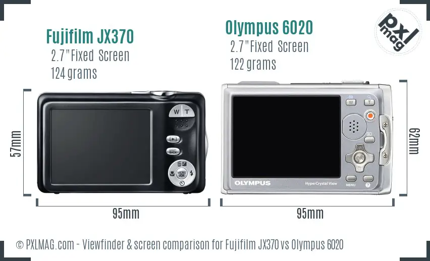 Fujifilm JX370 vs Olympus 6020 Screen and Viewfinder comparison