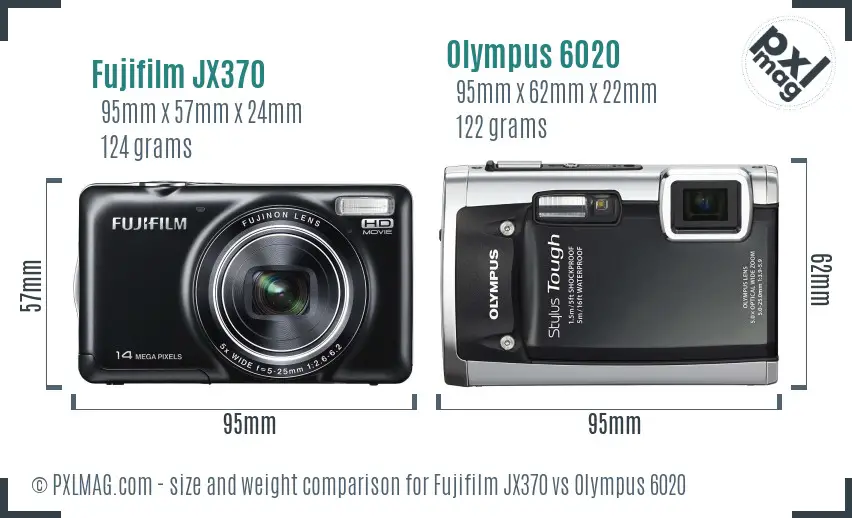Fujifilm JX370 vs Olympus 6020 size comparison