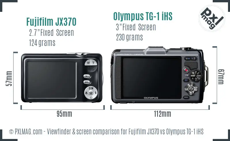 Fujifilm JX370 vs Olympus TG-1 iHS Screen and Viewfinder comparison