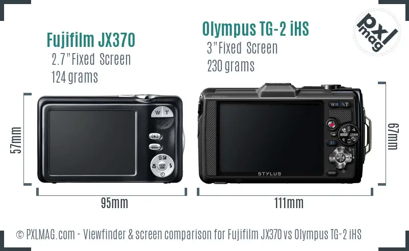 Fujifilm JX370 vs Olympus TG-2 iHS Screen and Viewfinder comparison Fujifilm JX370 vs Olympus TG-2 iHS Screen and Viewfinder comparison