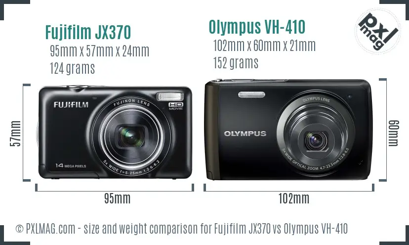 Fujifilm JX370 vs Olympus VH-410 size comparison