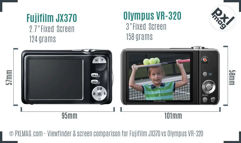 Fujifilm JX370 vs Olympus VR-320 Screen and Viewfinder comparison