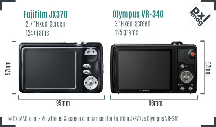 Fujifilm JX370 vs Olympus VR-340 Screen and Viewfinder comparison
