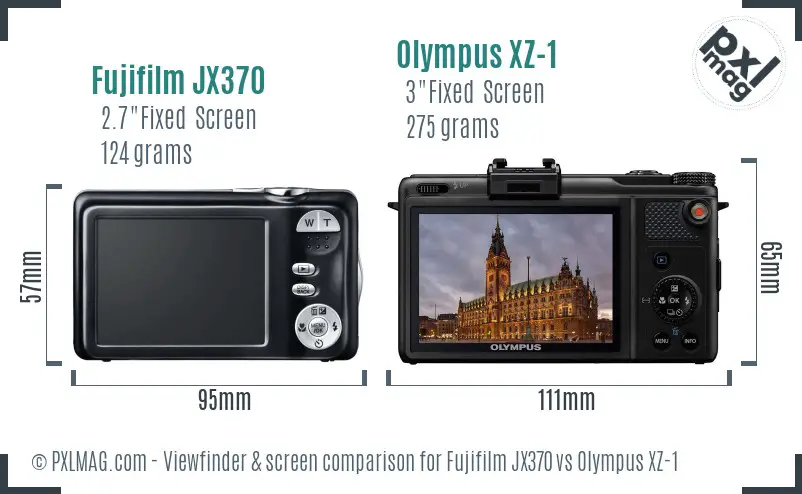 Fujifilm JX370 vs Olympus XZ-1 Screen and Viewfinder comparison