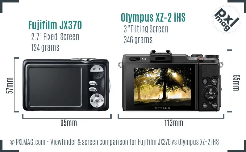 Fujifilm JX370 vs Olympus XZ-2 iHS Screen and Viewfinder comparison