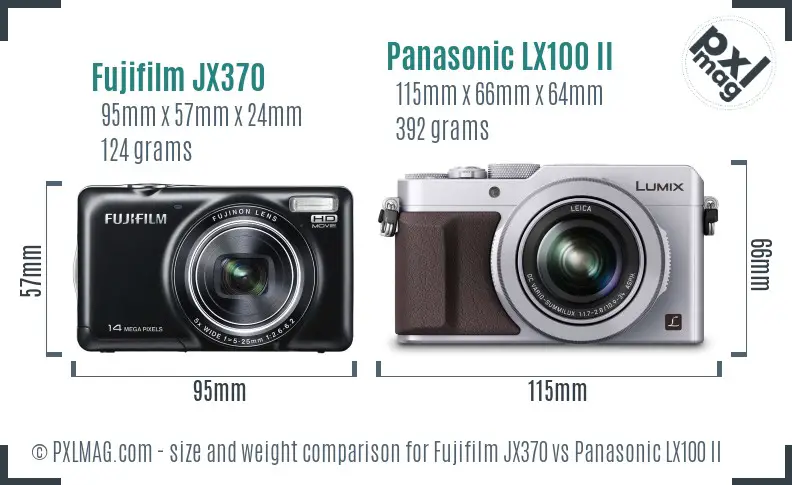 Fujifilm JX370 vs Panasonic LX100 II size comparison