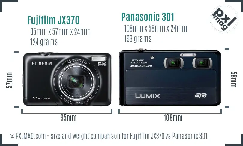 Fujifilm JX370 vs Panasonic 3D1 size comparison