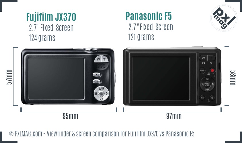 Fujifilm JX370 vs Panasonic F5 Screen and Viewfinder comparison