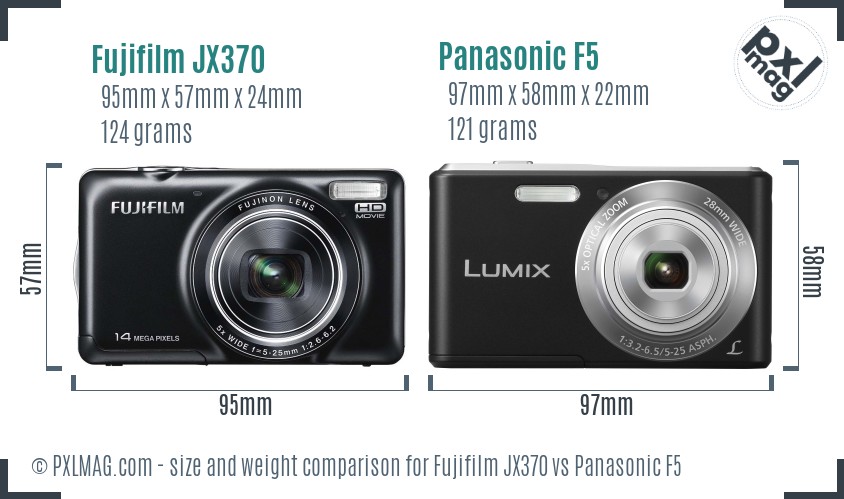 Fujifilm JX370 vs Panasonic F5 size comparison